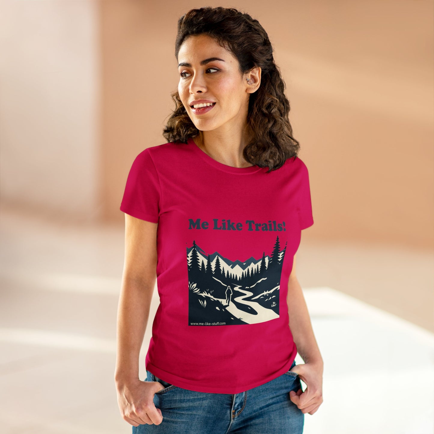 Women's Heavy Cotton Tee - Me Like Trails! (#1)