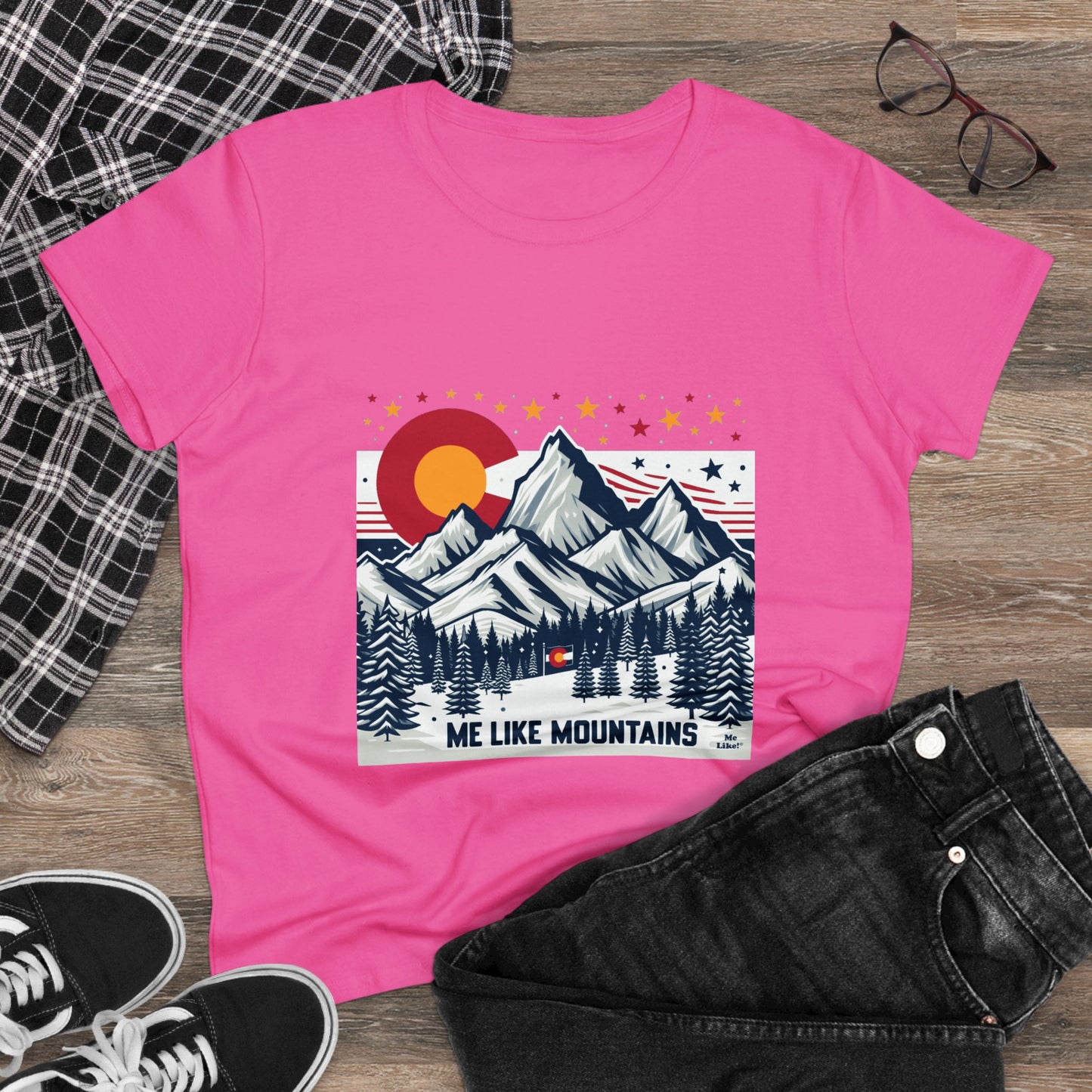 Me Like Mountains! - Women's Heavy Cotton Tee - (Mountains #6)