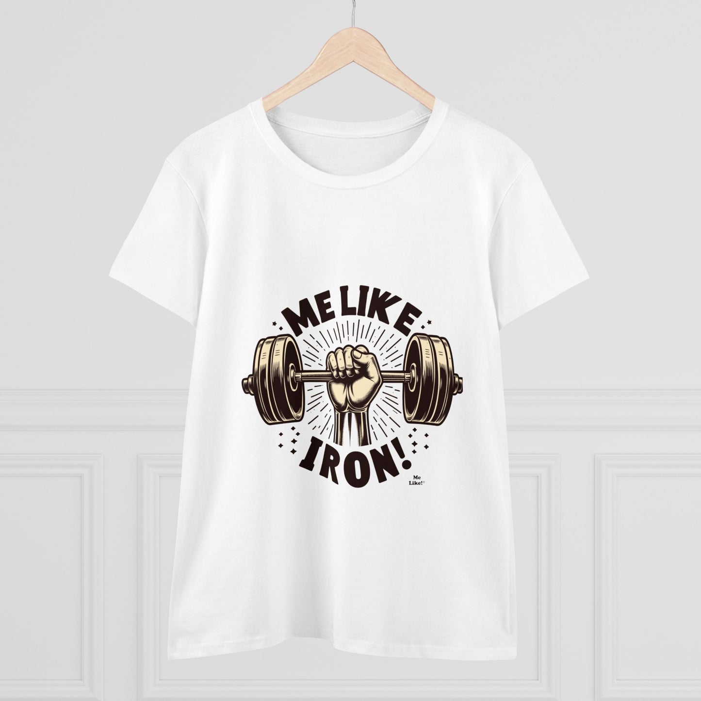 Me Like Iron! - Women's Heavy Cotton Tee - (Weightlifting #1)