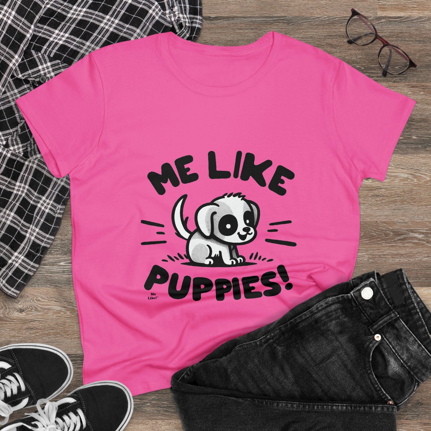 Me Like Puppies! - Women's Heavy Cotton Tee - (#2)