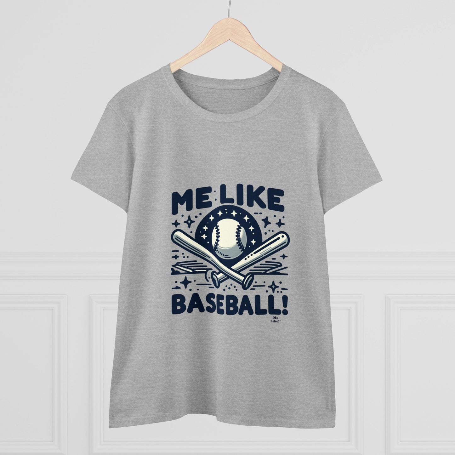 Me Like Baseball! - Women's Heavy Cotton Tee - (Baseball #2)