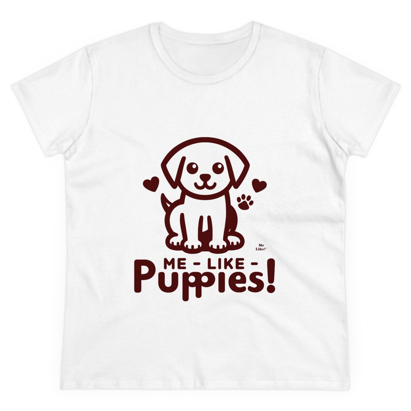 Me Like Puppies! - Women's Heavy Cotton Tee - (#1)