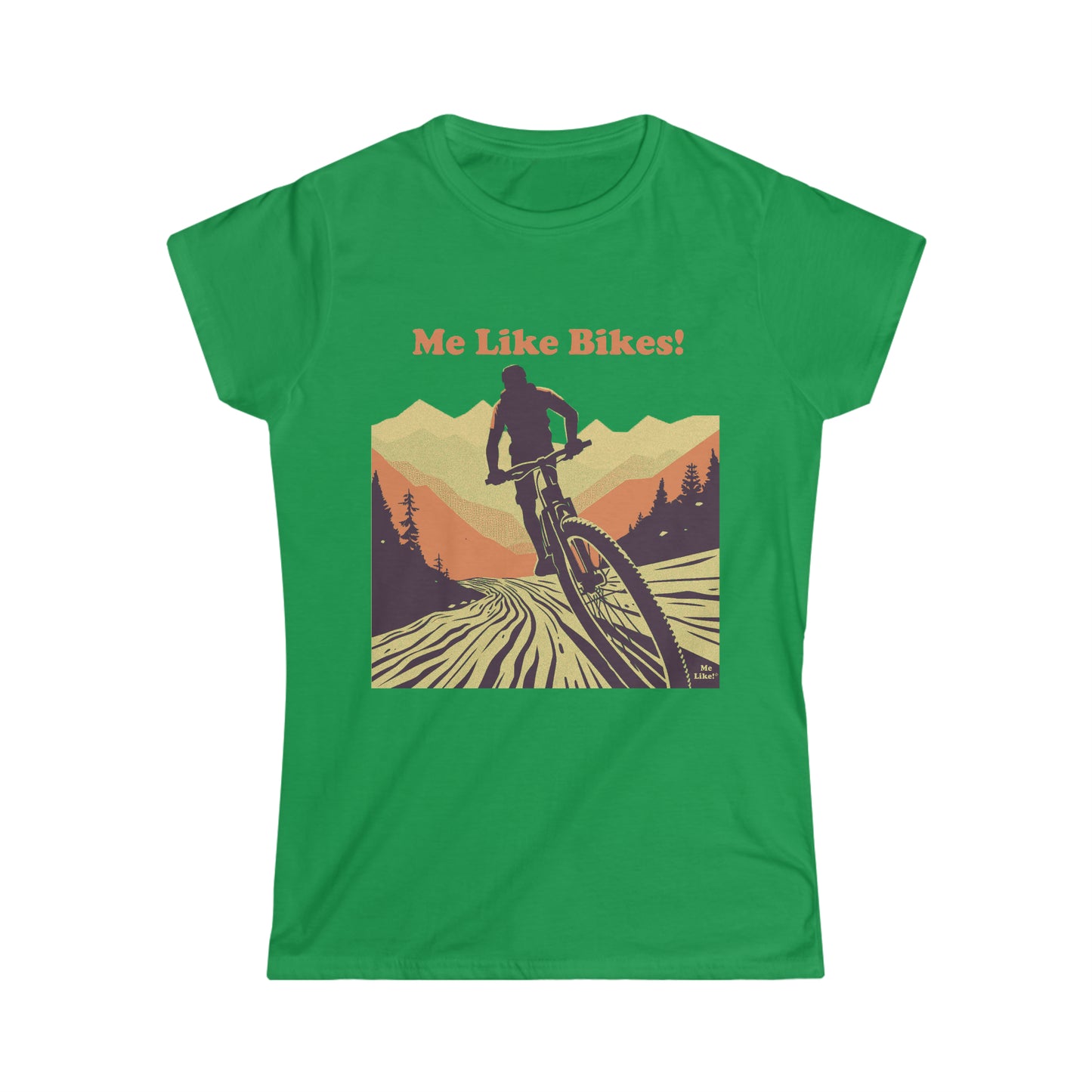 Women's Softstyle Tee - Me Like Bikes! (Mountain Bike #2)