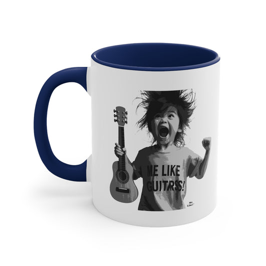 Me Like Guitars! - Accent Coffee Mug, 11oz - Punk #1