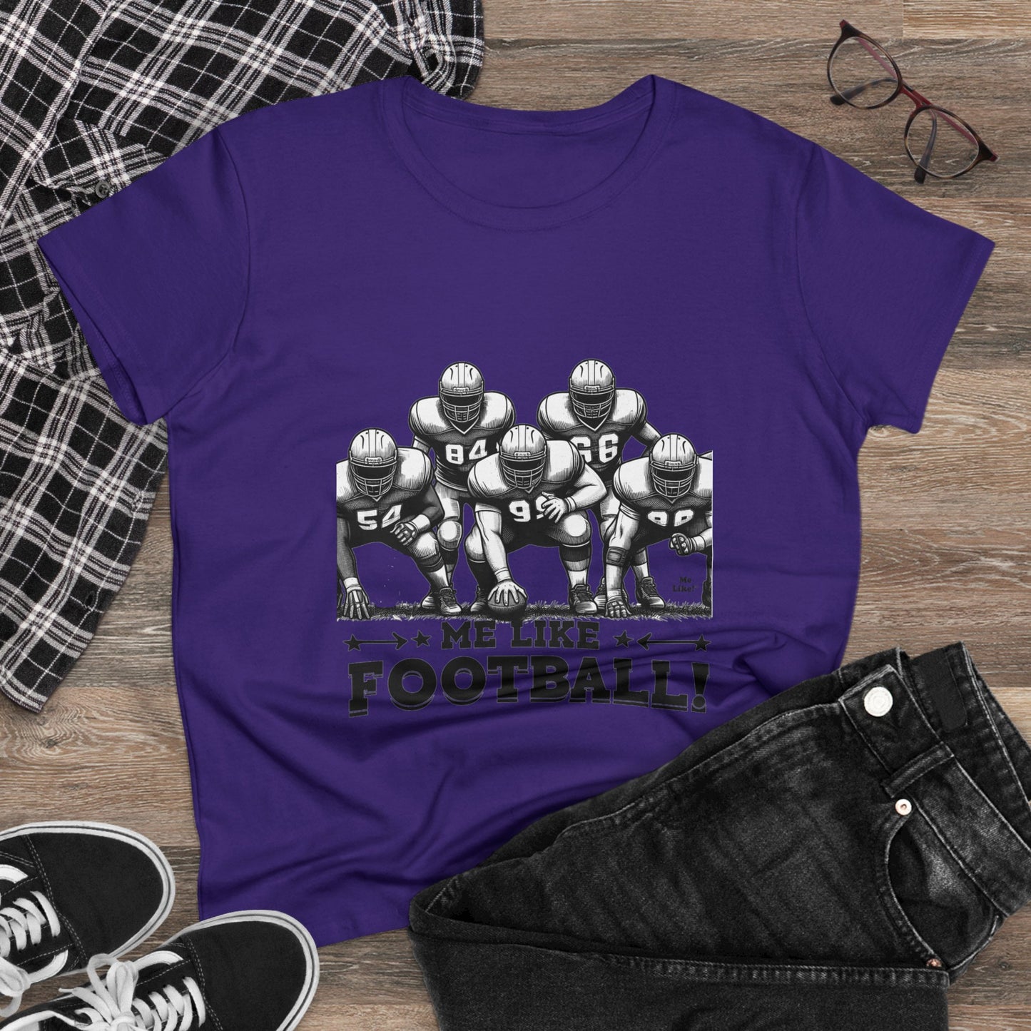 Me Like Football! - Women's Heavy Cotton Tee - (Football #2)