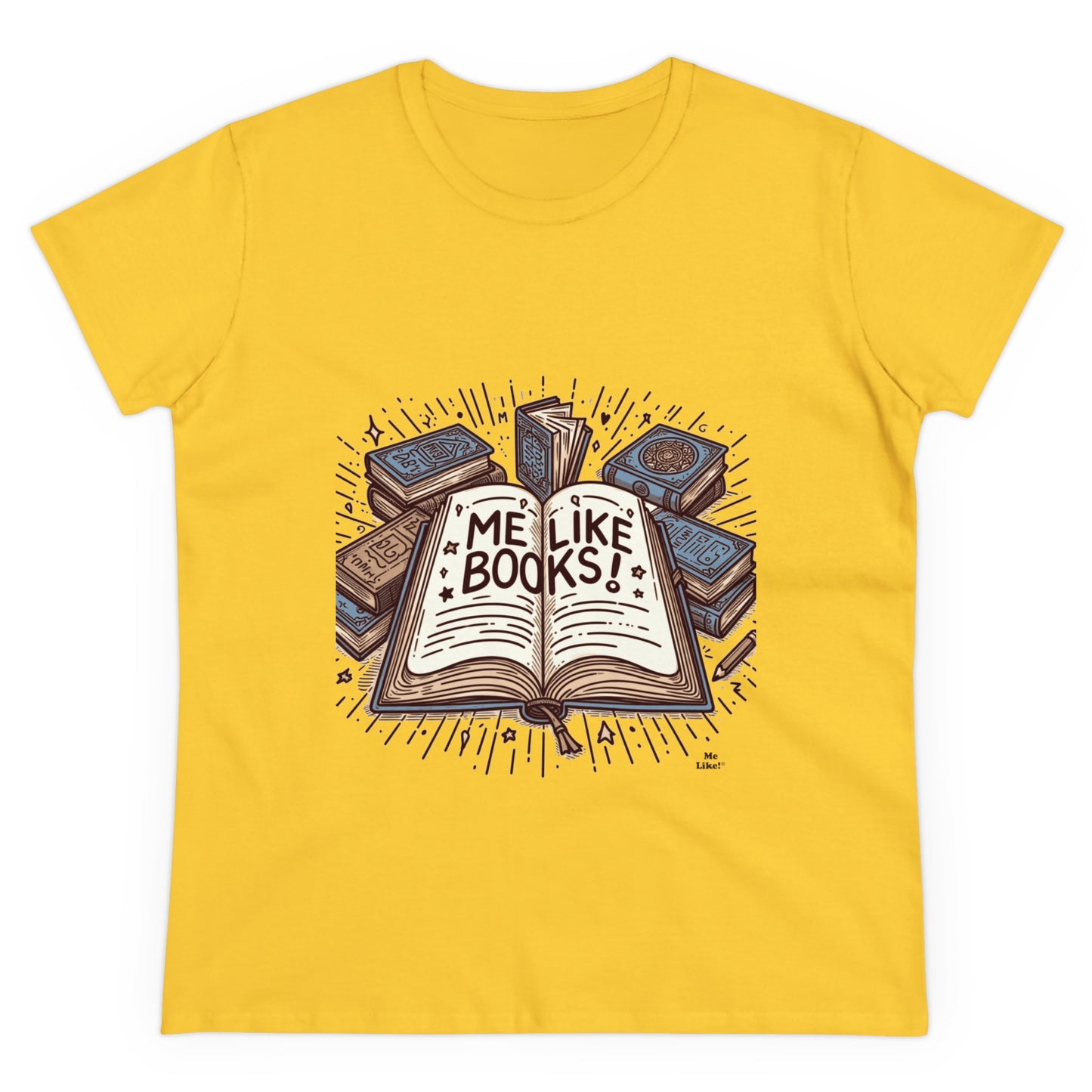 Me Like Books! - Women's Heavy Cotton Tee - (Books #1)