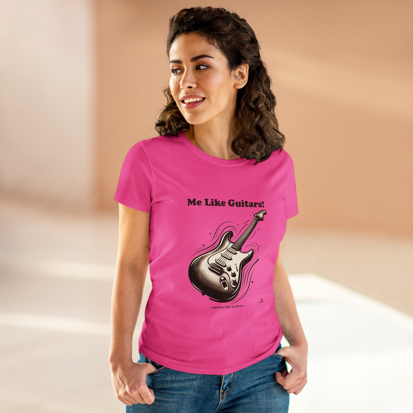 Women's Heavy Cotton Tee - Me Like Guitars! (Electric #3)