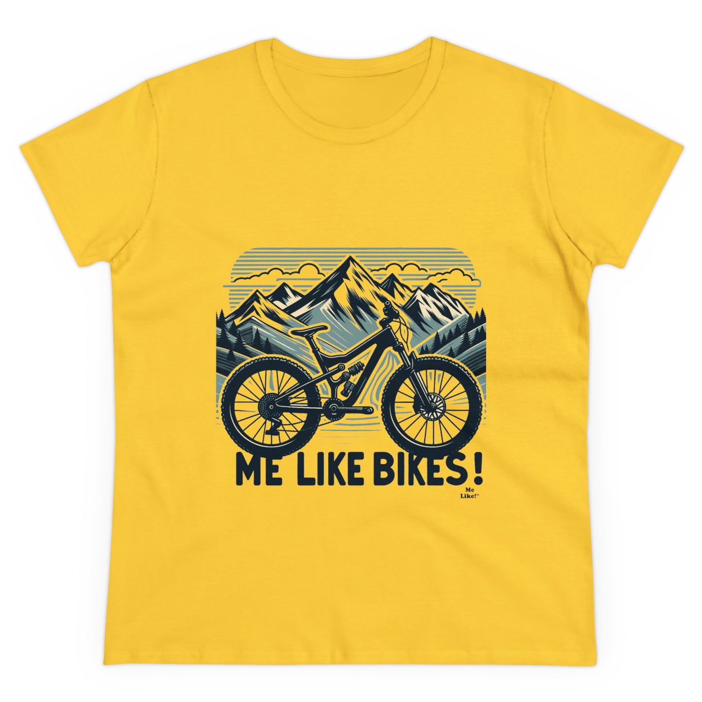 Me Like Bikes! - Women's Heavy Cotton Tee - (Mountain Bike #5)