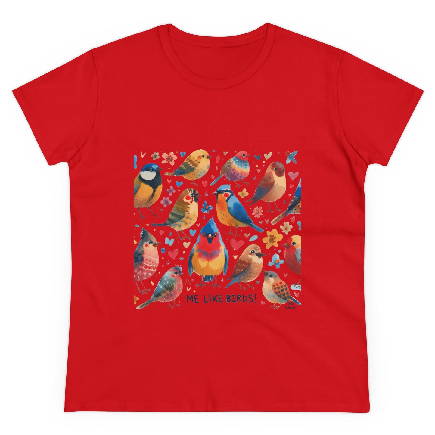 Me Like Birds! - Women's Heavy Cotton Tee - (Birds #1)