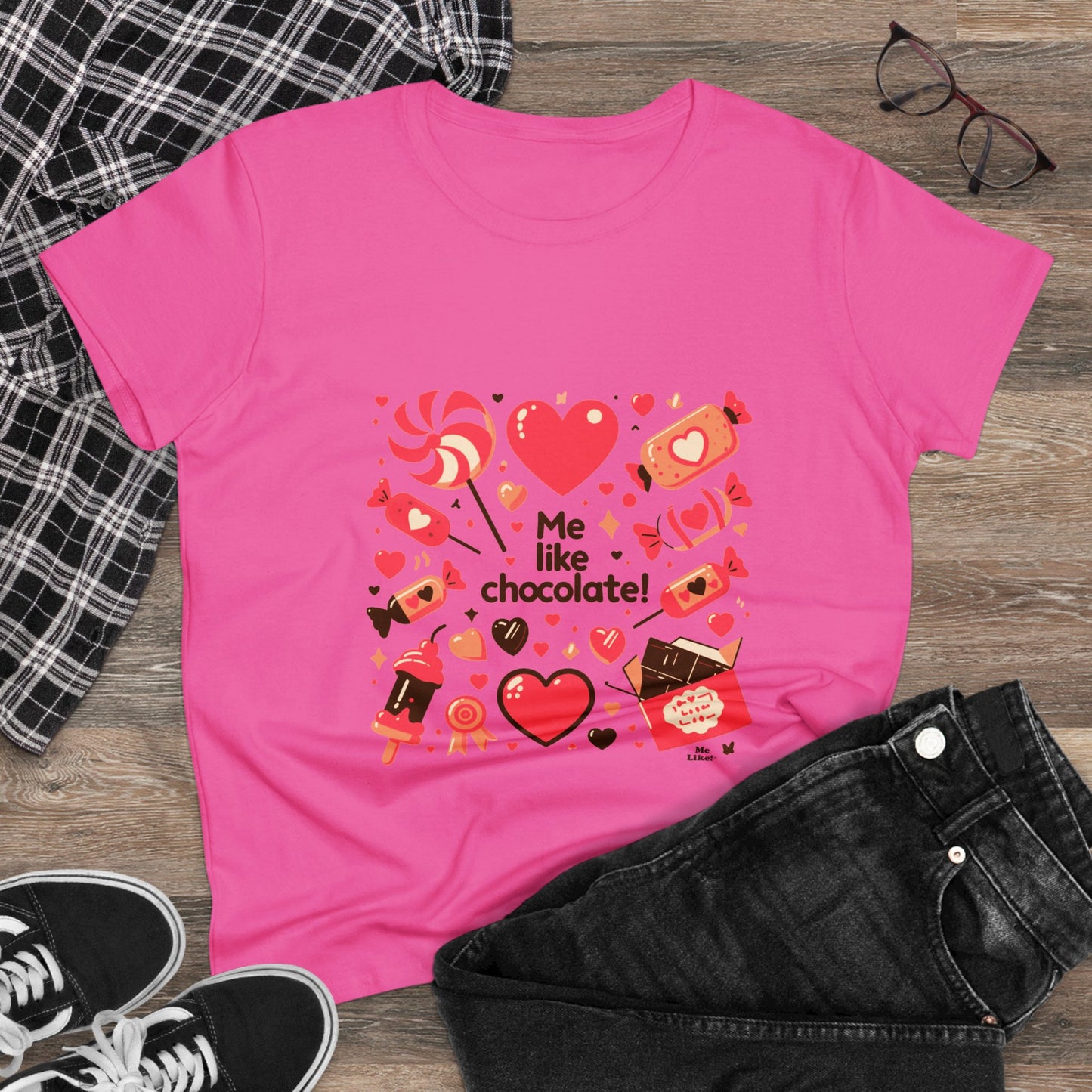 Me Like Chocolate! - Women's Heavy Cotton Tee - (Chocolate #2)