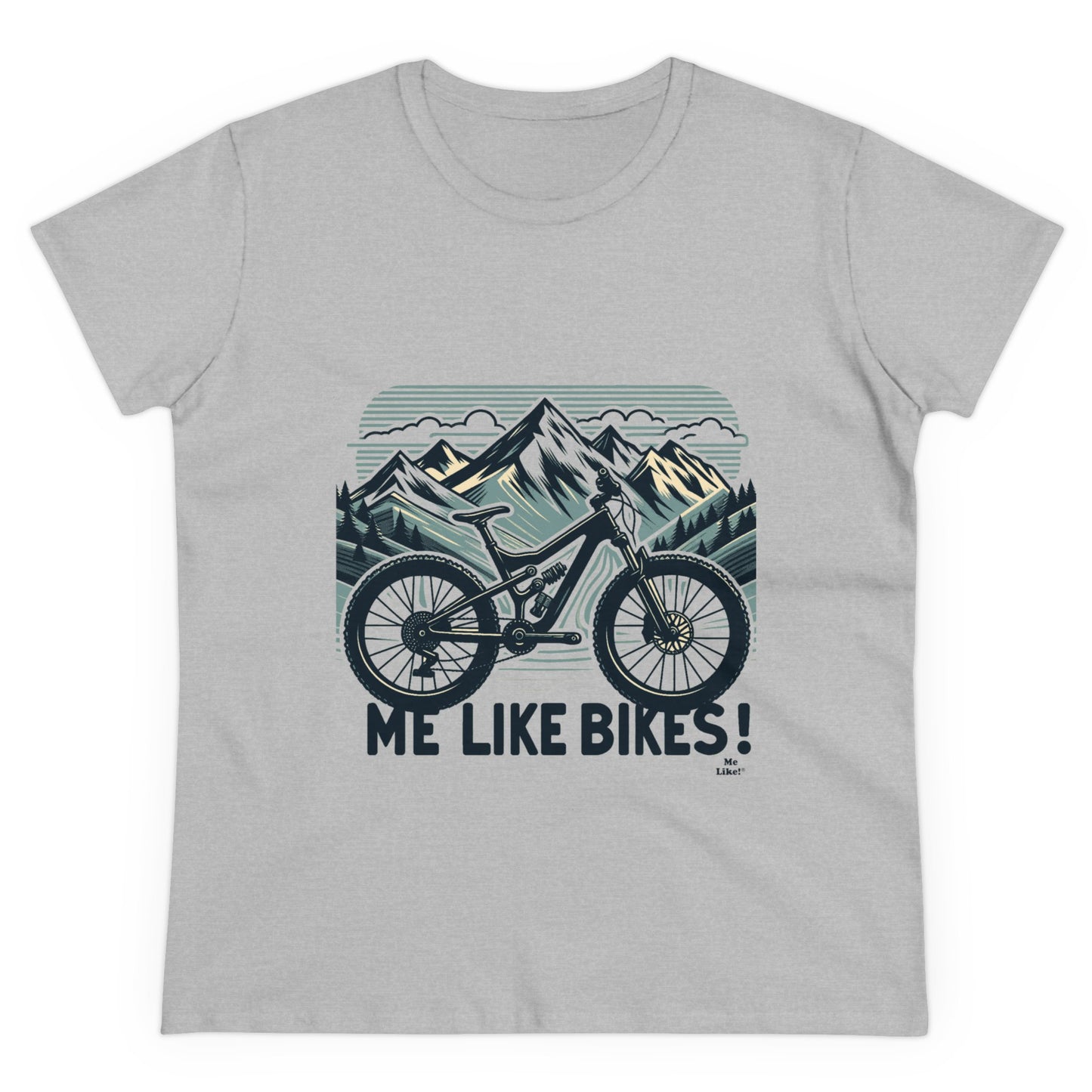 Me Like Bikes! - Women's Heavy Cotton Tee - (Mountain Bike #5)