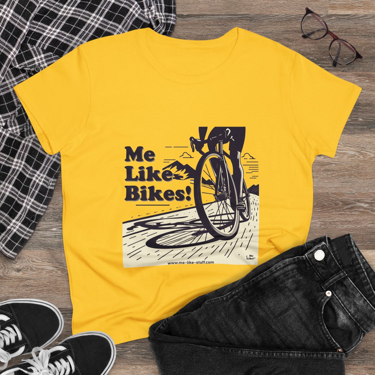 Women's Heavy Cotton Tee - Me Like Bikes! (RB #2)