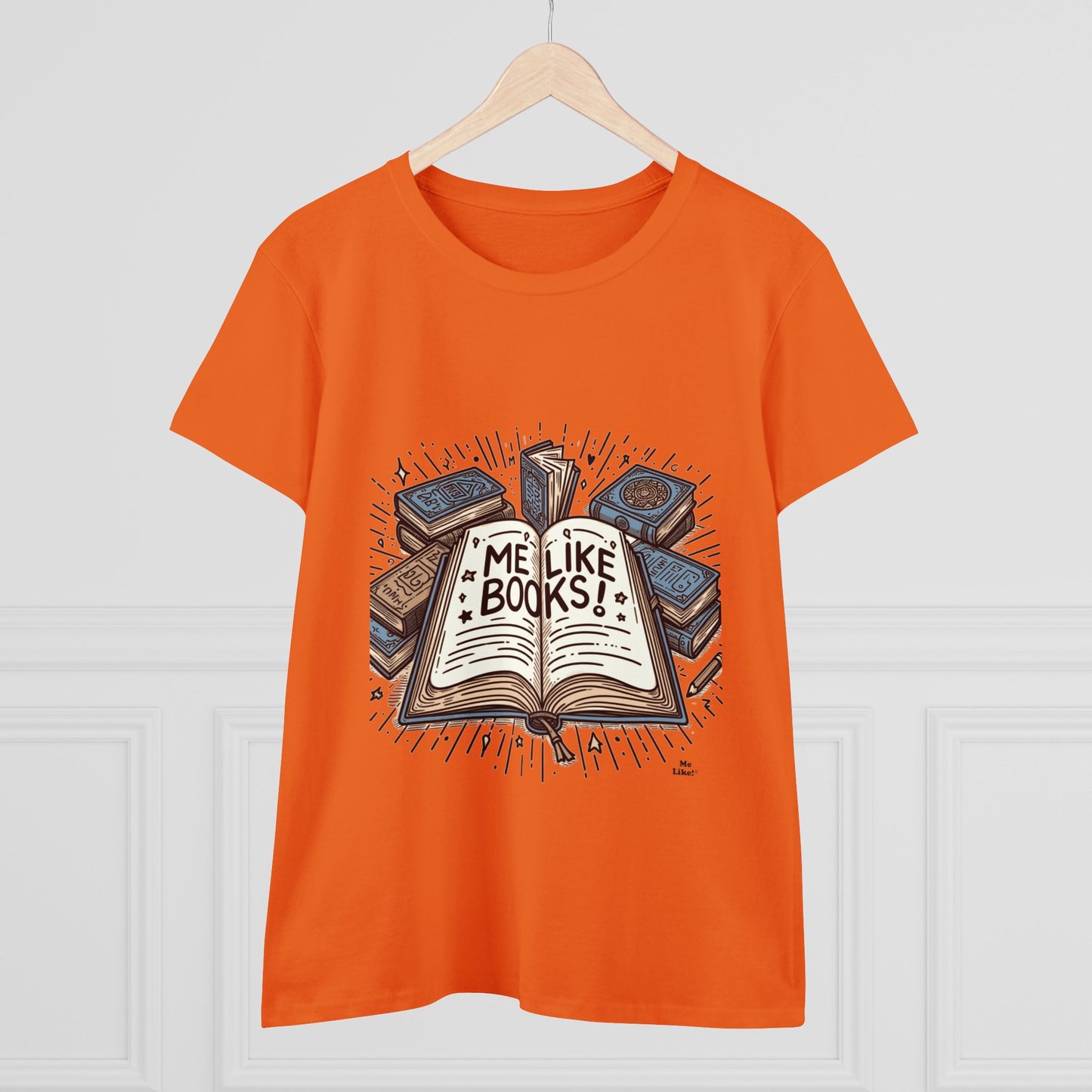 Me Like Books! - Women's Heavy Cotton Tee - (Books #1)