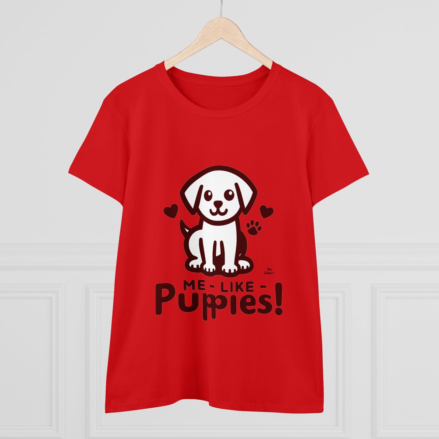 Me Like Puppies! - Women's Heavy Cotton Tee - (#1)