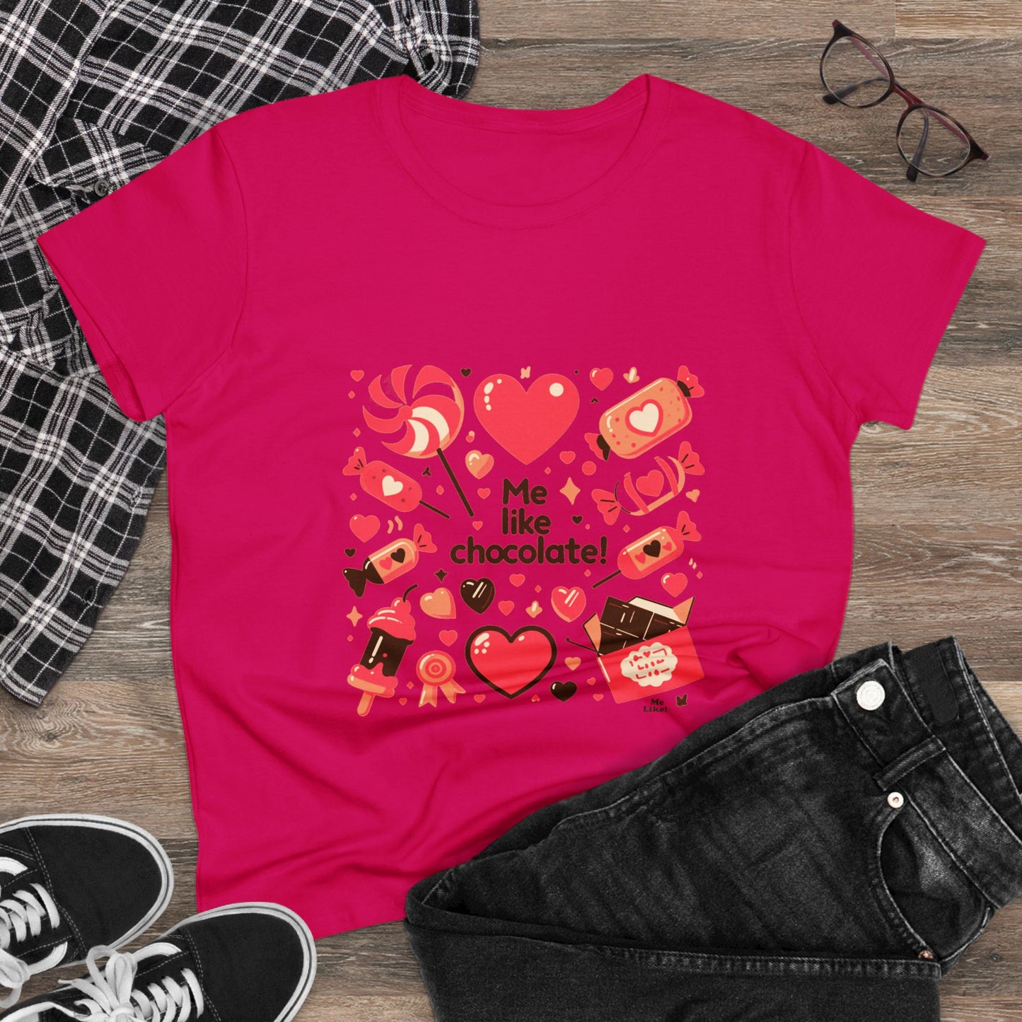 Me Like Chocolate! - Women's Heavy Cotton Tee - (Chocolate #2)