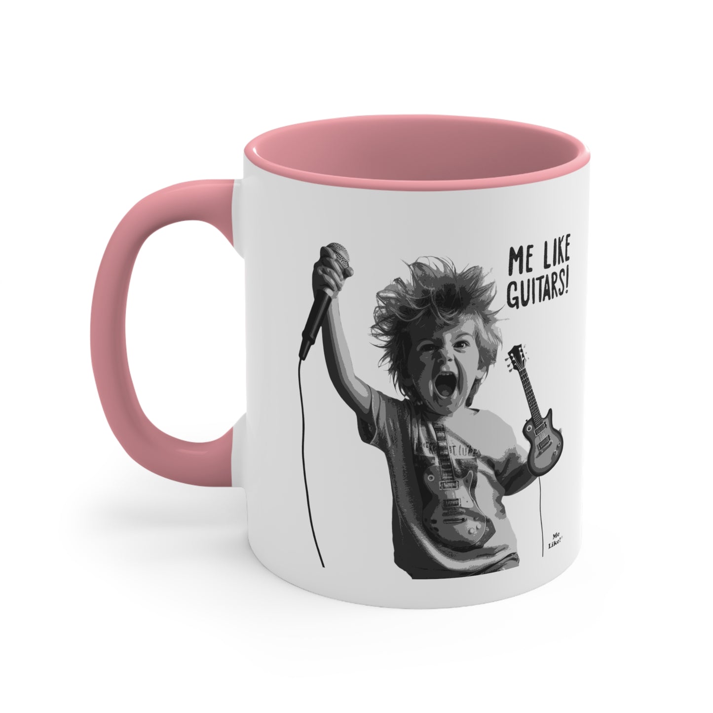 Me Like Guitars! - Accent Coffee Mug, 11oz - Punk #2