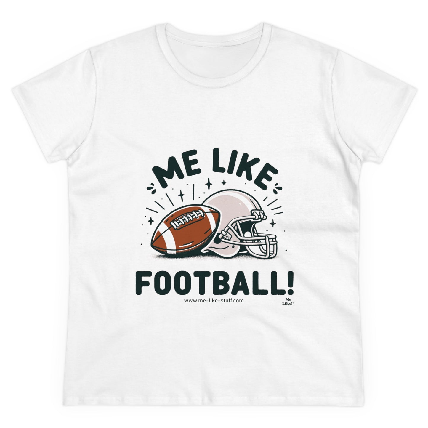 Me Like Football! - Women's Heavy Cotton Tee - (Football #1)