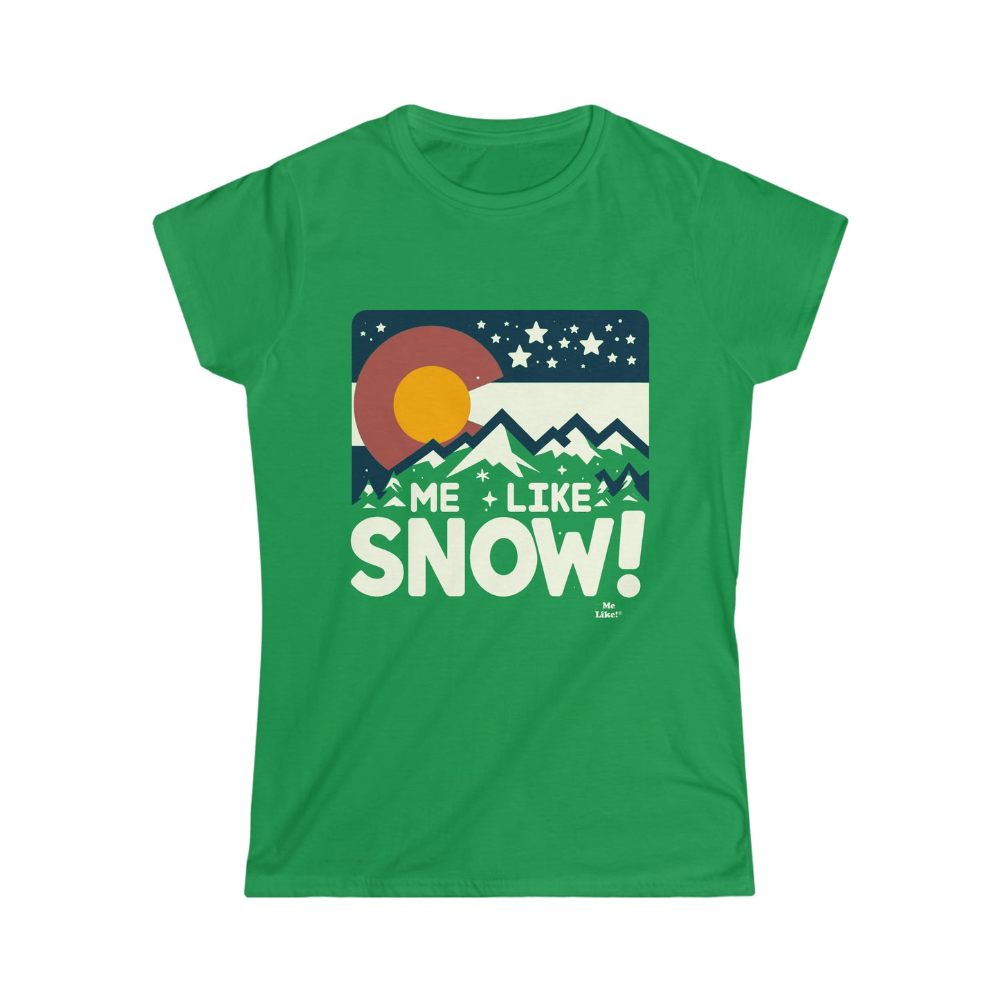 Me Like Snow! - Women's Softstyle Tee - (Snow Colorado #1)