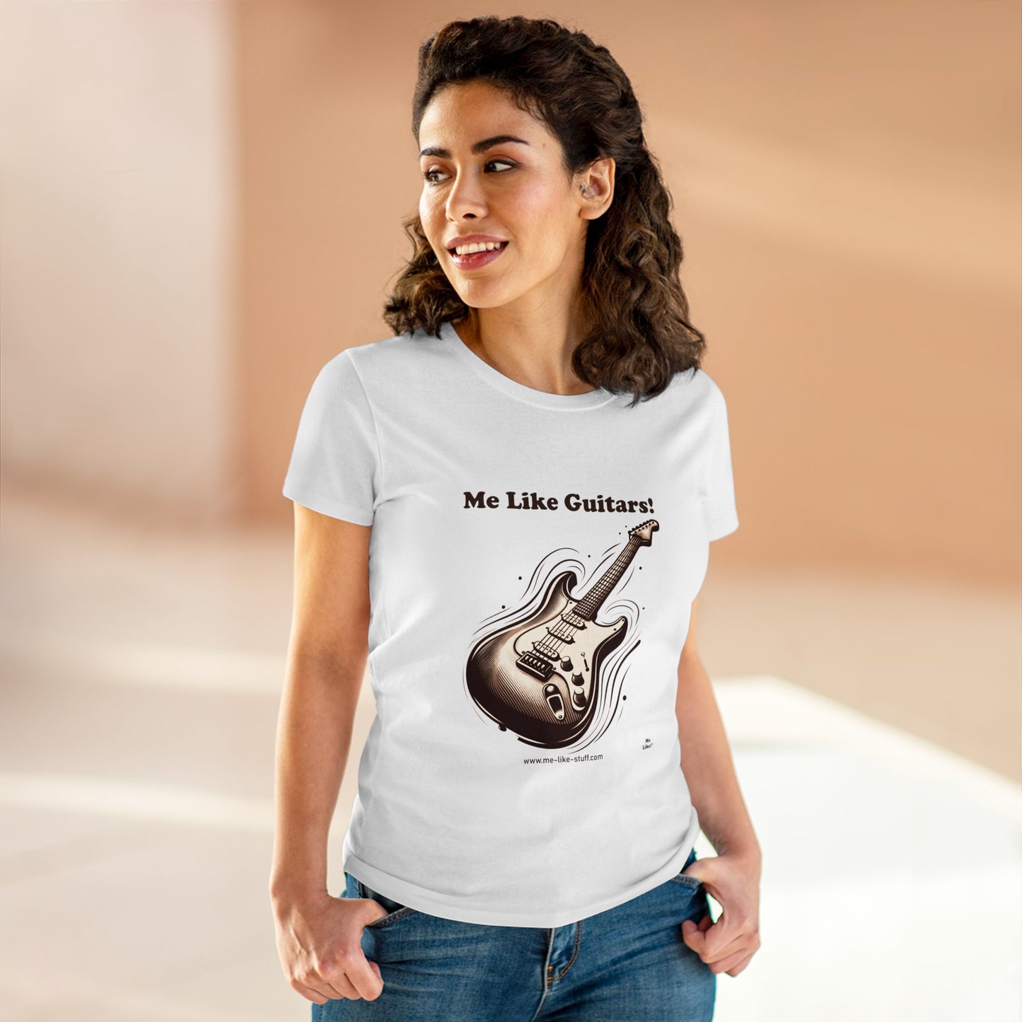 Women's Heavy Cotton Tee - Me Like Guitars! (Electric #3)