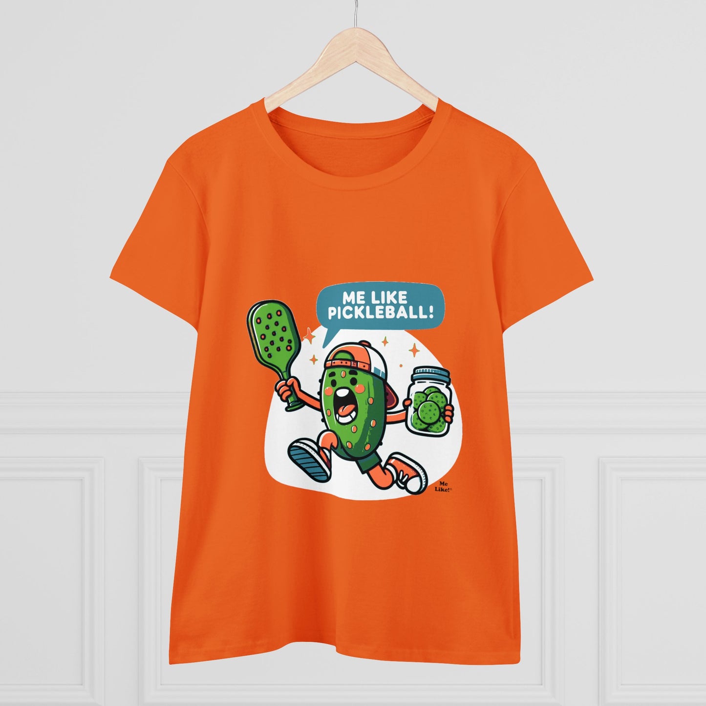 Me Like Pickleball! - Women's Heavy Cotton Tee - (Pickleball #2)