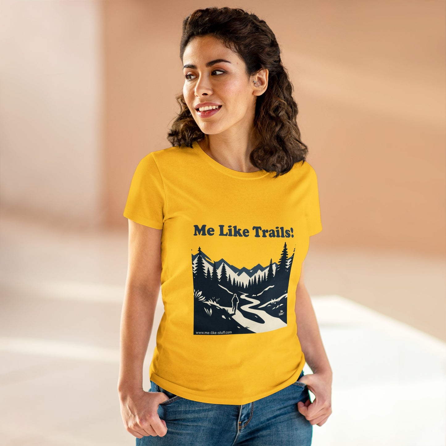 Women's Heavy Cotton Tee - Me Like Trails! (#1)