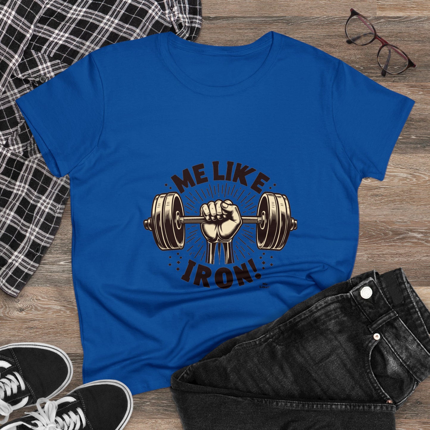 Me Like Iron! - Women's Heavy Cotton Tee - (Weightlifting #1)