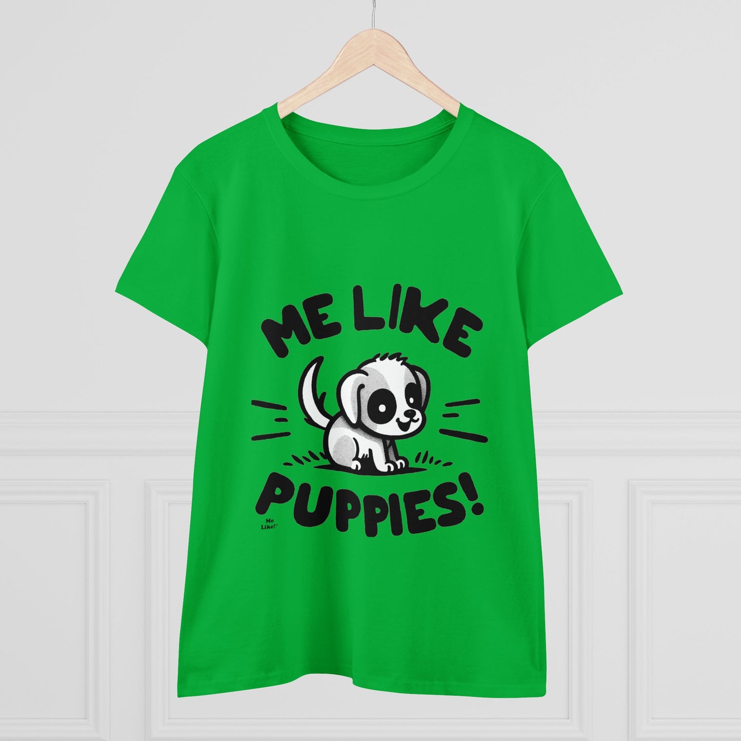 Me Like Puppies! - Women's Heavy Cotton Tee - (#2)