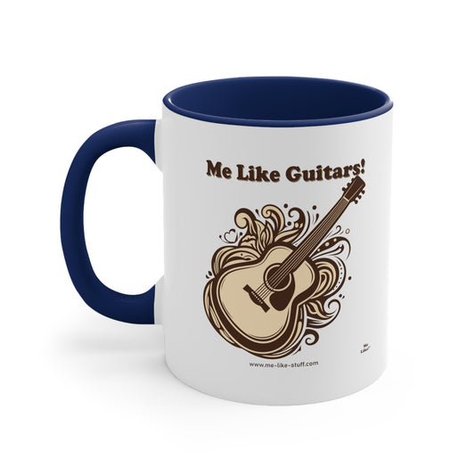 Accent Coffee Mug, 11oz - Me Like Guitars! (Acoustic #1)