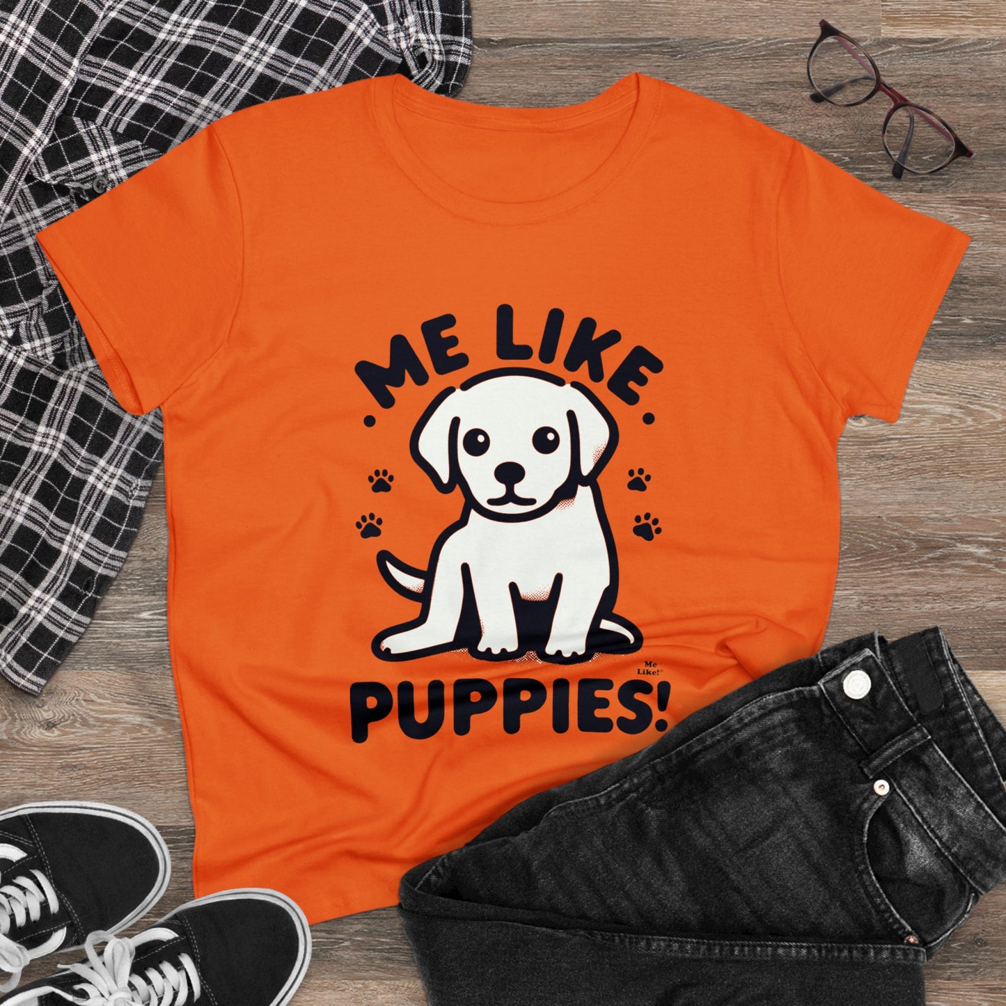 Me Like Puppies! - Women's Heavy Cotton Tee - (#3)