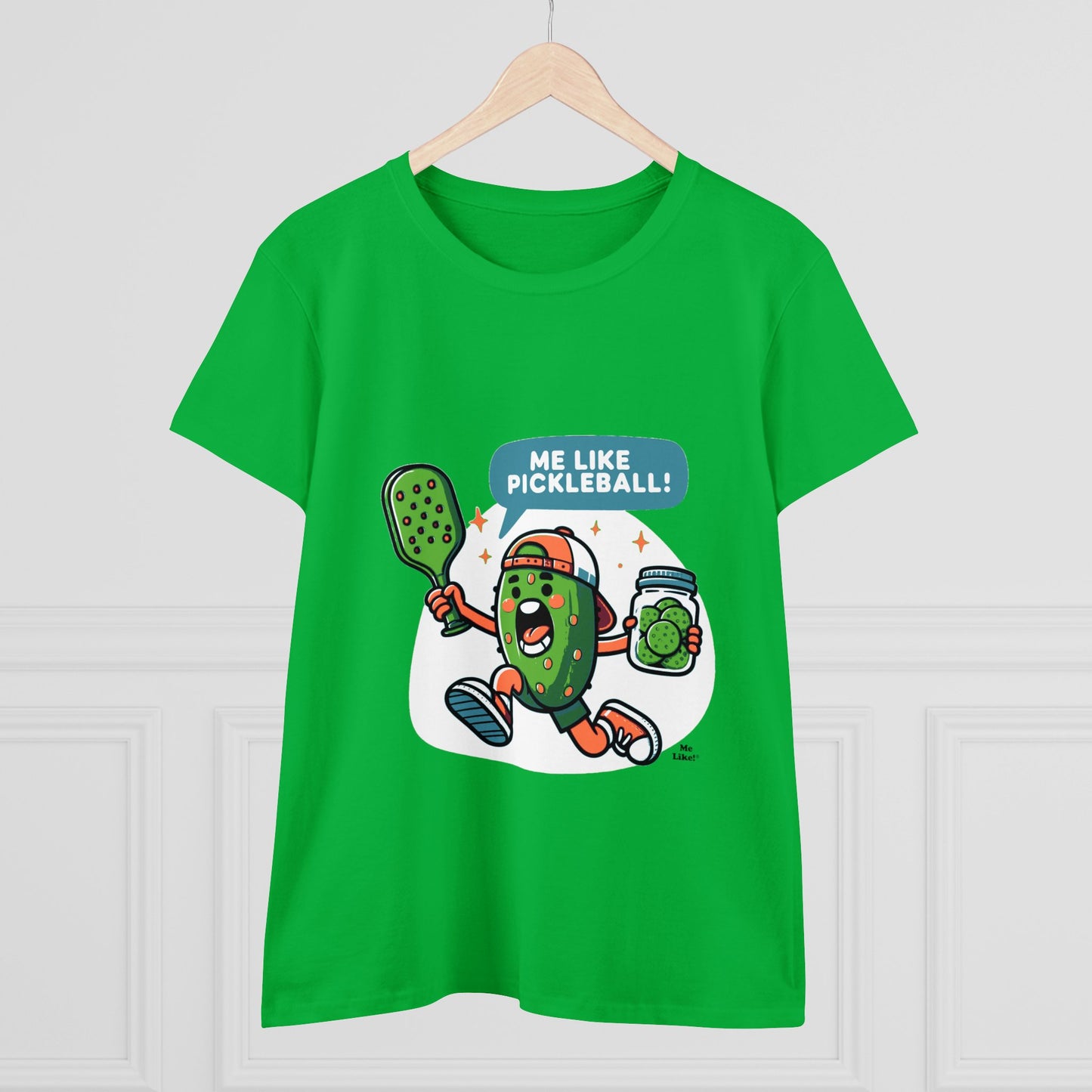 Me Like Pickleball! - Women's Heavy Cotton Tee - (Pickleball #2)