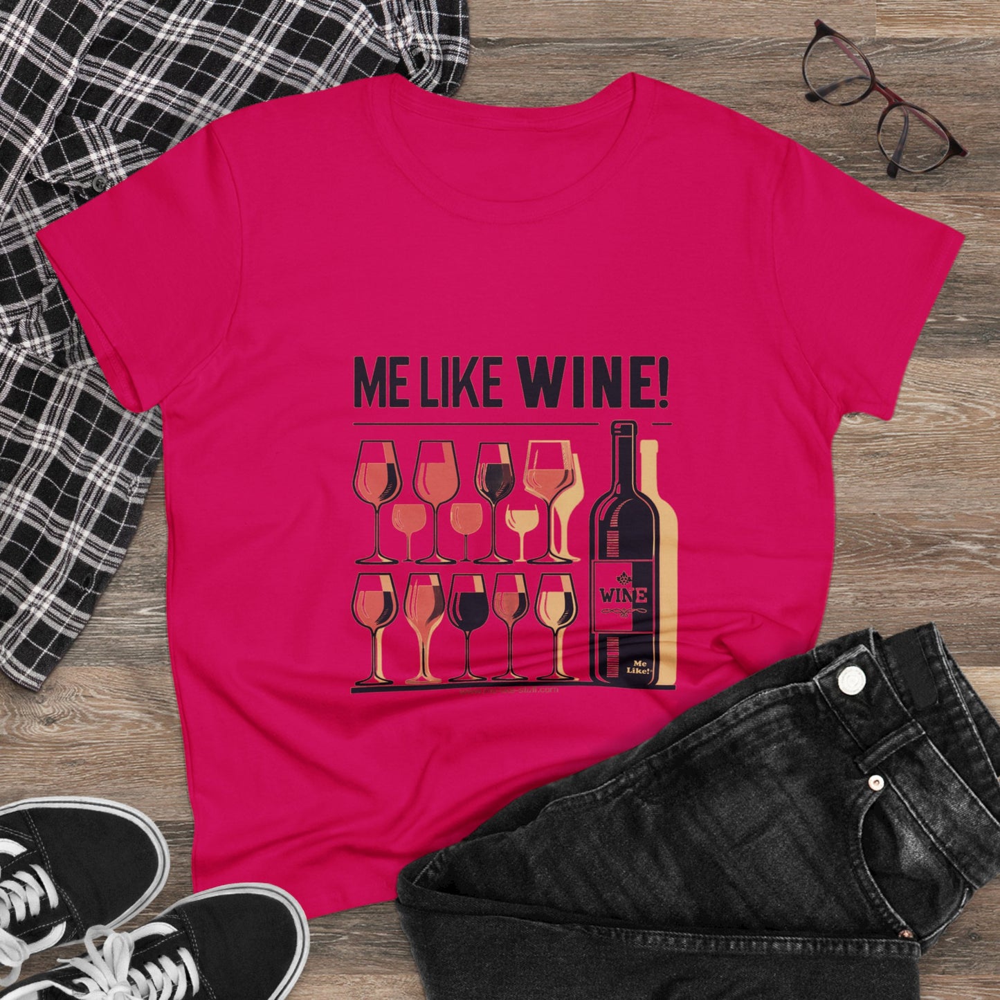 Women's Heavy Cotton Tee - Me Like Wine! (#2)