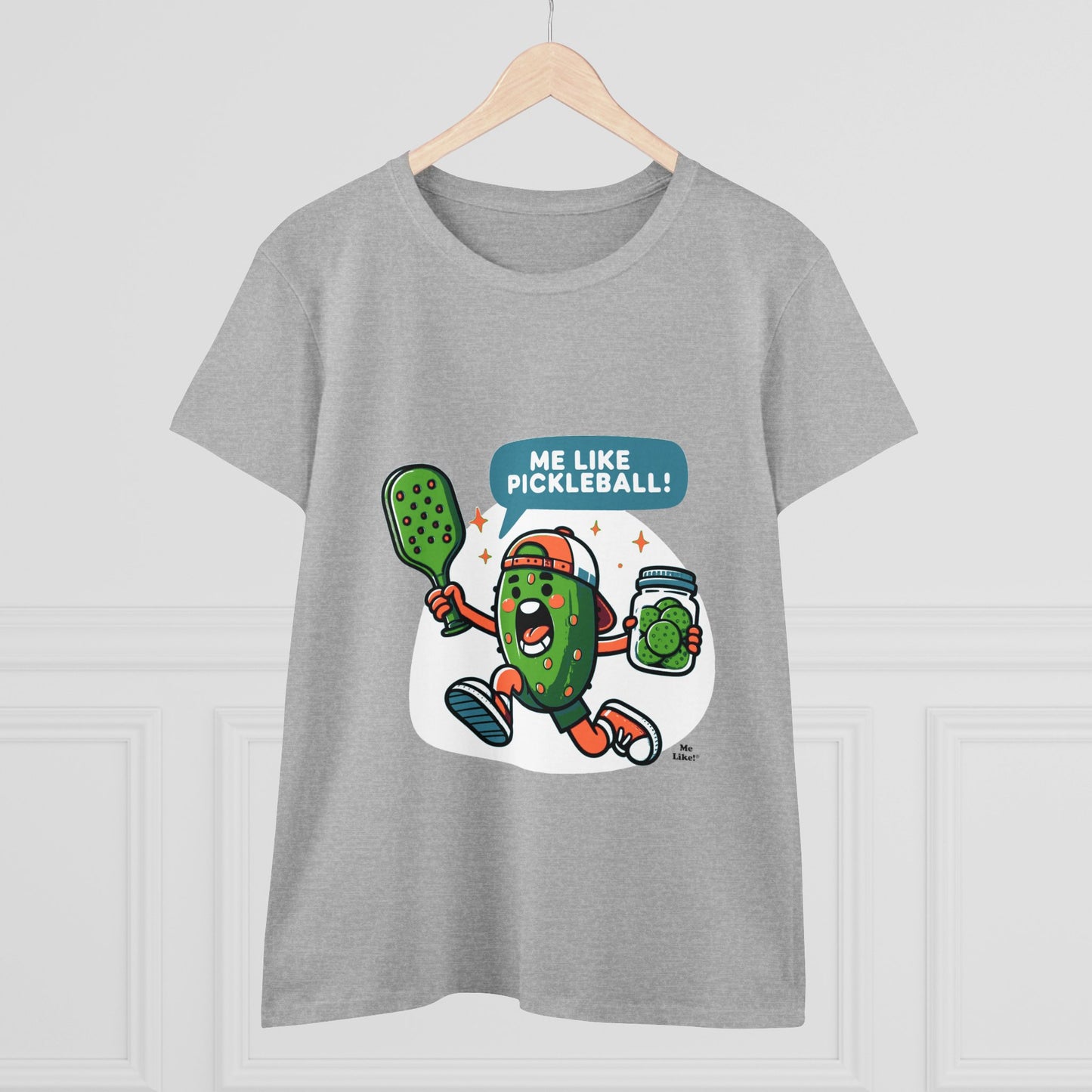 Me Like Pickleball! - Women's Heavy Cotton Tee - (Pickleball #2)