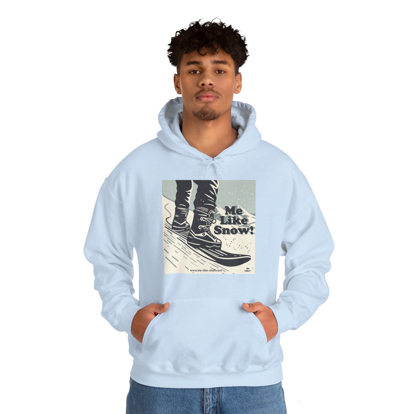 Unisex Heavy Blend™ Hooded Sweatshirt - Me Like Snow! (Snowboard #1)