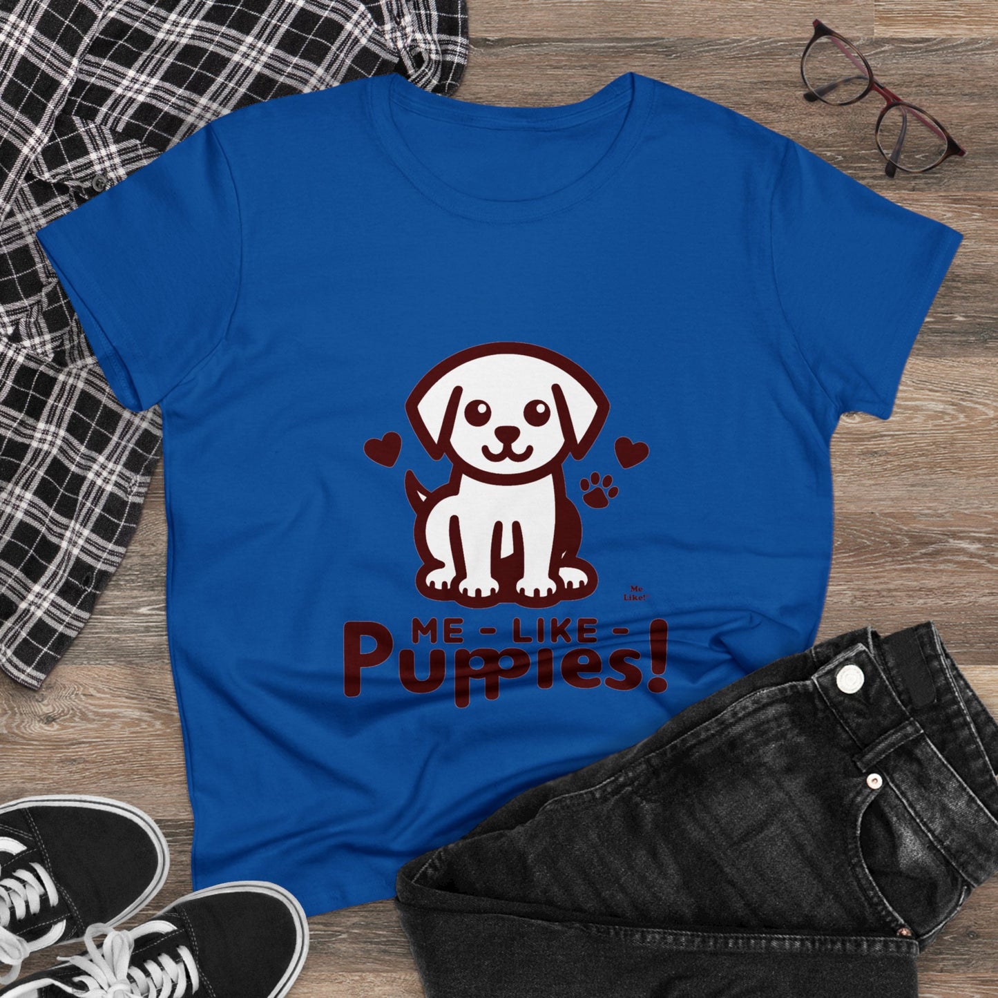 Me Like Puppies! - Women's Heavy Cotton Tee - (#1)