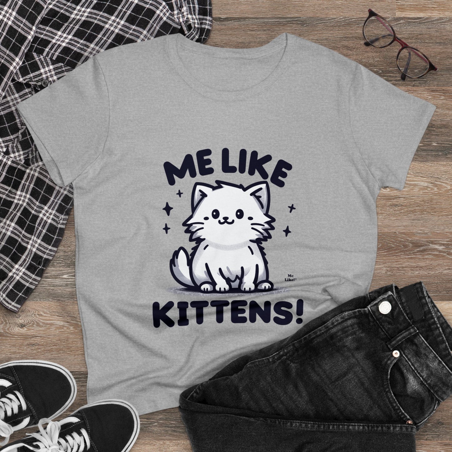 Me Like Kittens! - Women's Heavy Cotton Tee - (#1)