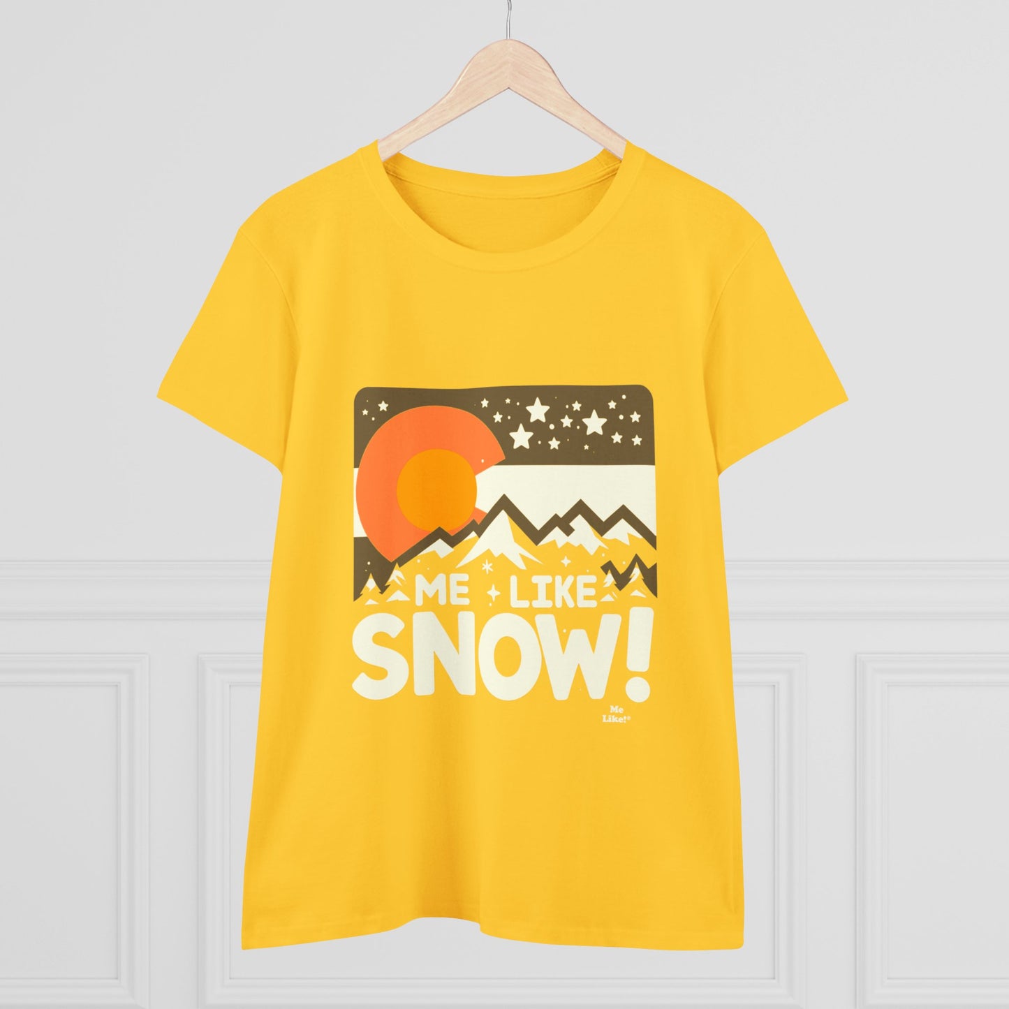 Me Like Snow! - Women's Heavy Cotton Tee - (Snow Colorado #1)