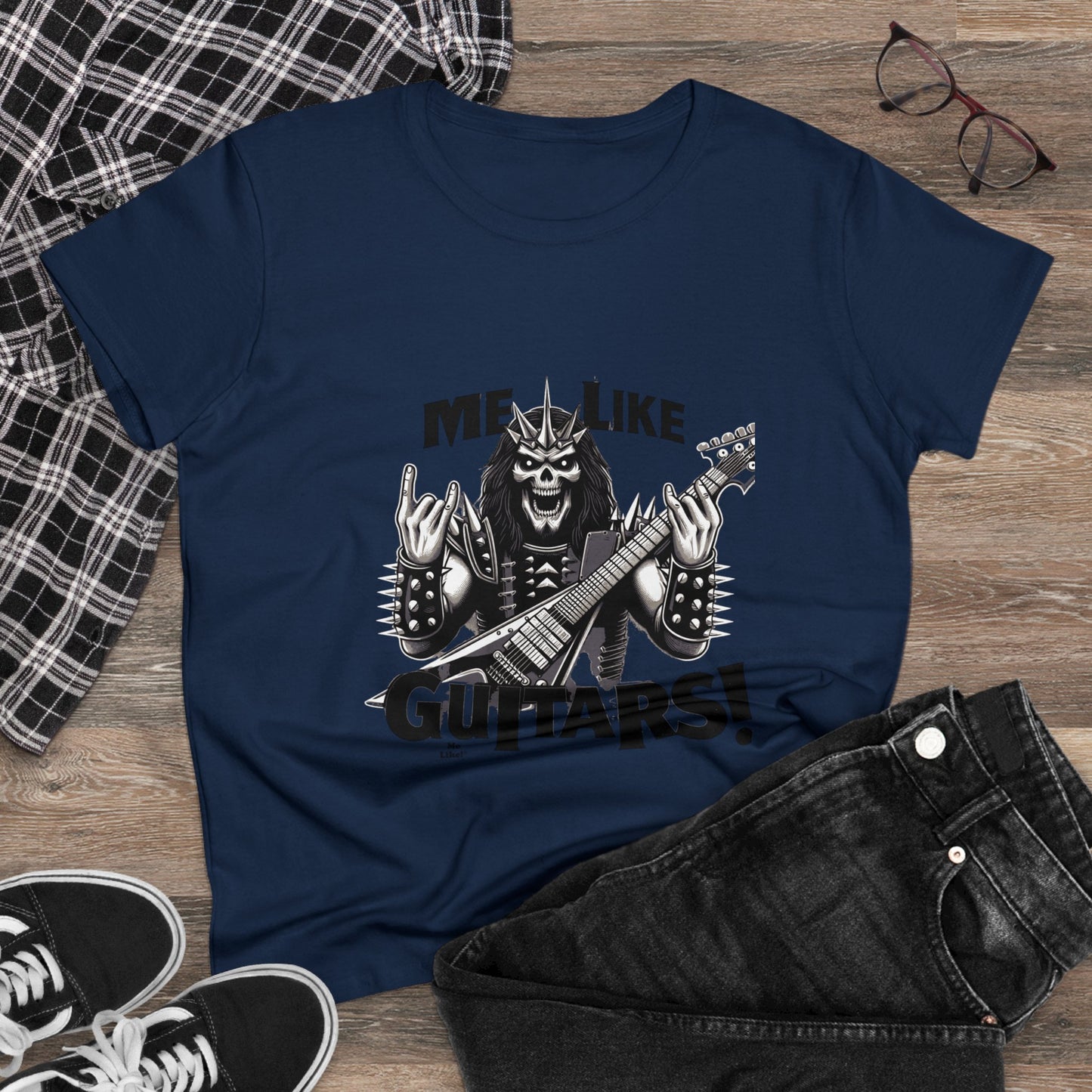 Me Like Guitars! - Women's Cotton Tee - Heavy Metal #1