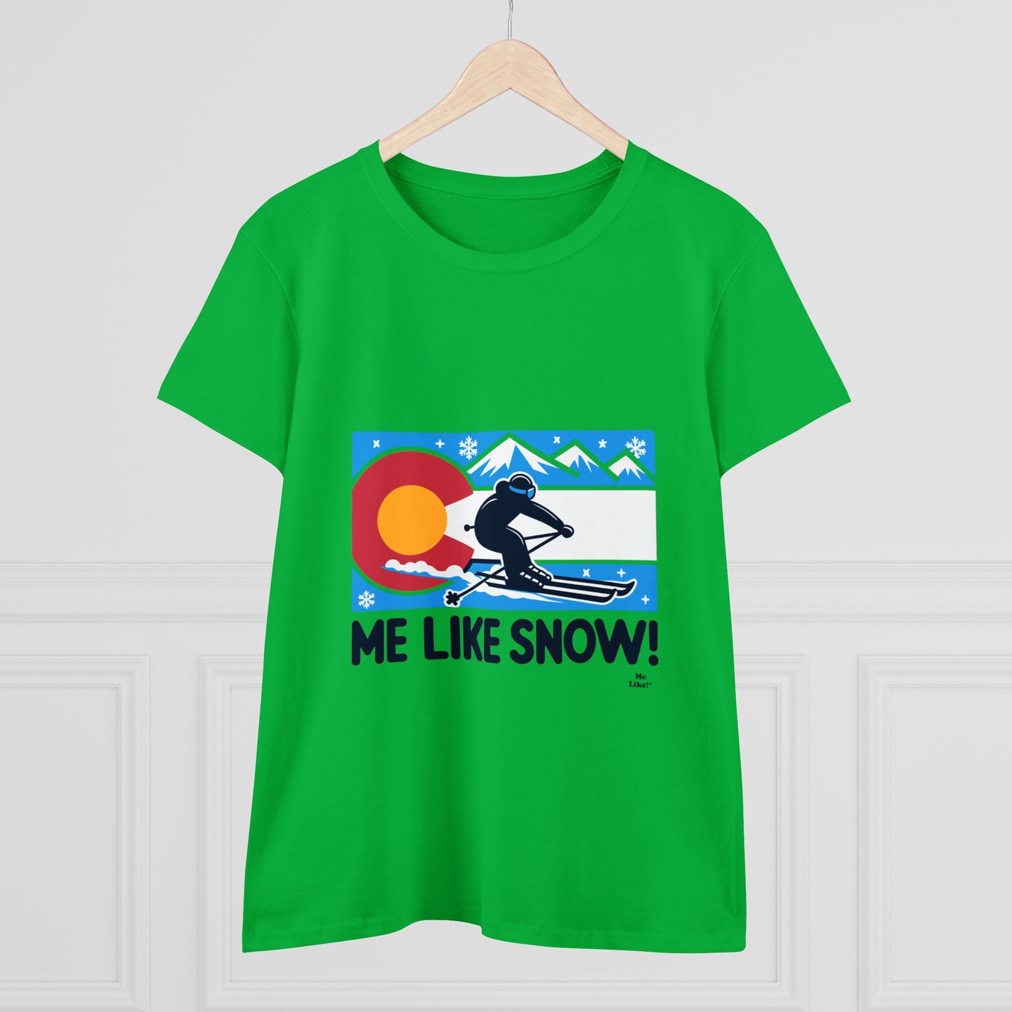 Me Like Snow! - Women's Heavy Cotton Tee - (Ski Colorado #1)