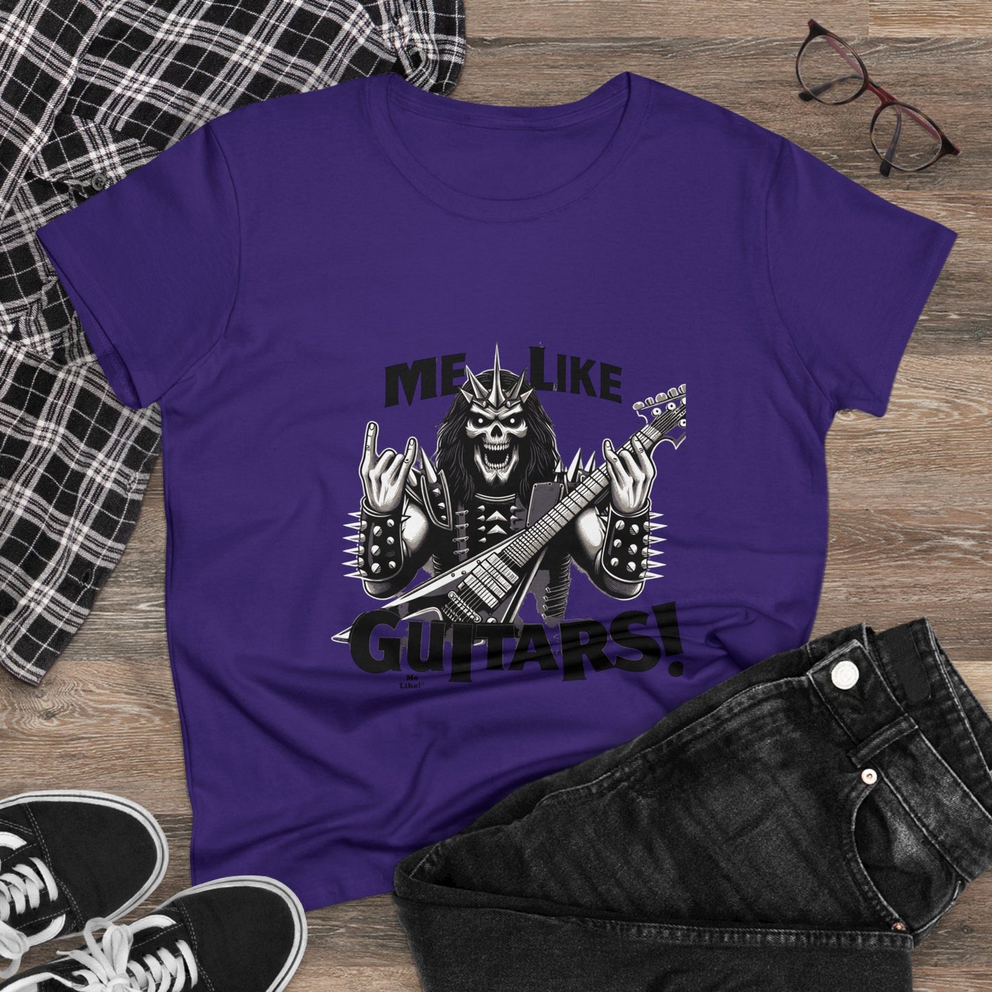 Me Like Guitars! - Women's Cotton Tee - Heavy Metal #1