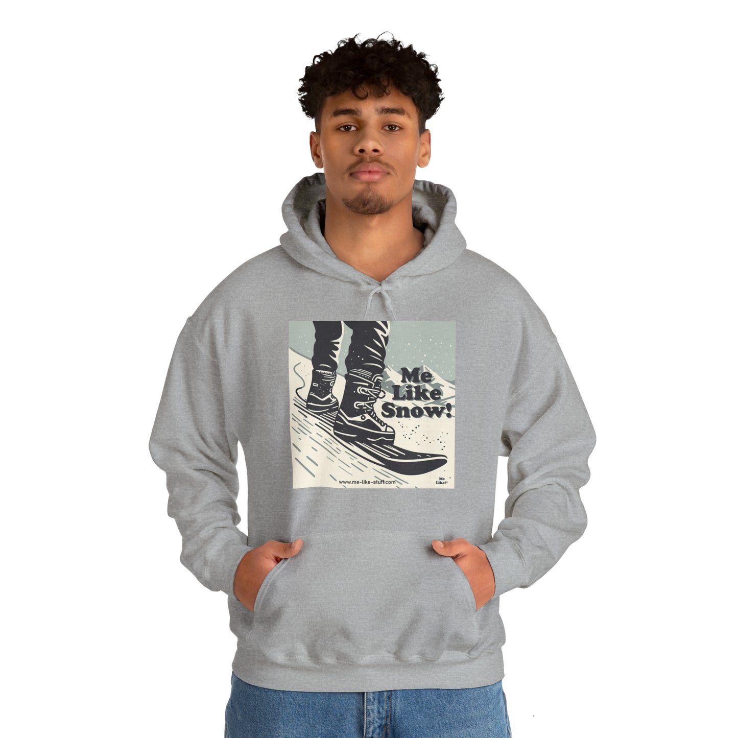 Unisex Heavy Blend™ Hooded Sweatshirt - Me Like Snow! (Snowboard #1)