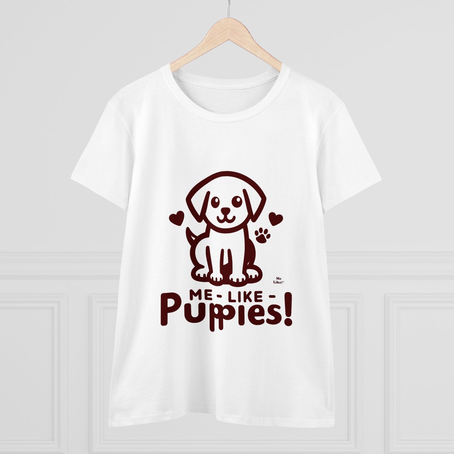 Me Like Puppies! - Women's Heavy Cotton Tee - (#1)