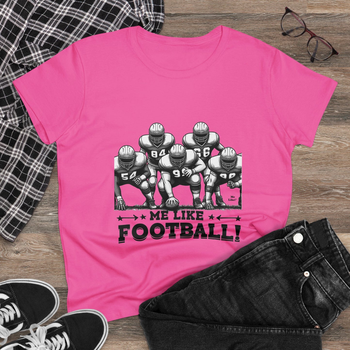 Me Like Football! - Women's Heavy Cotton Tee - (Football #2)