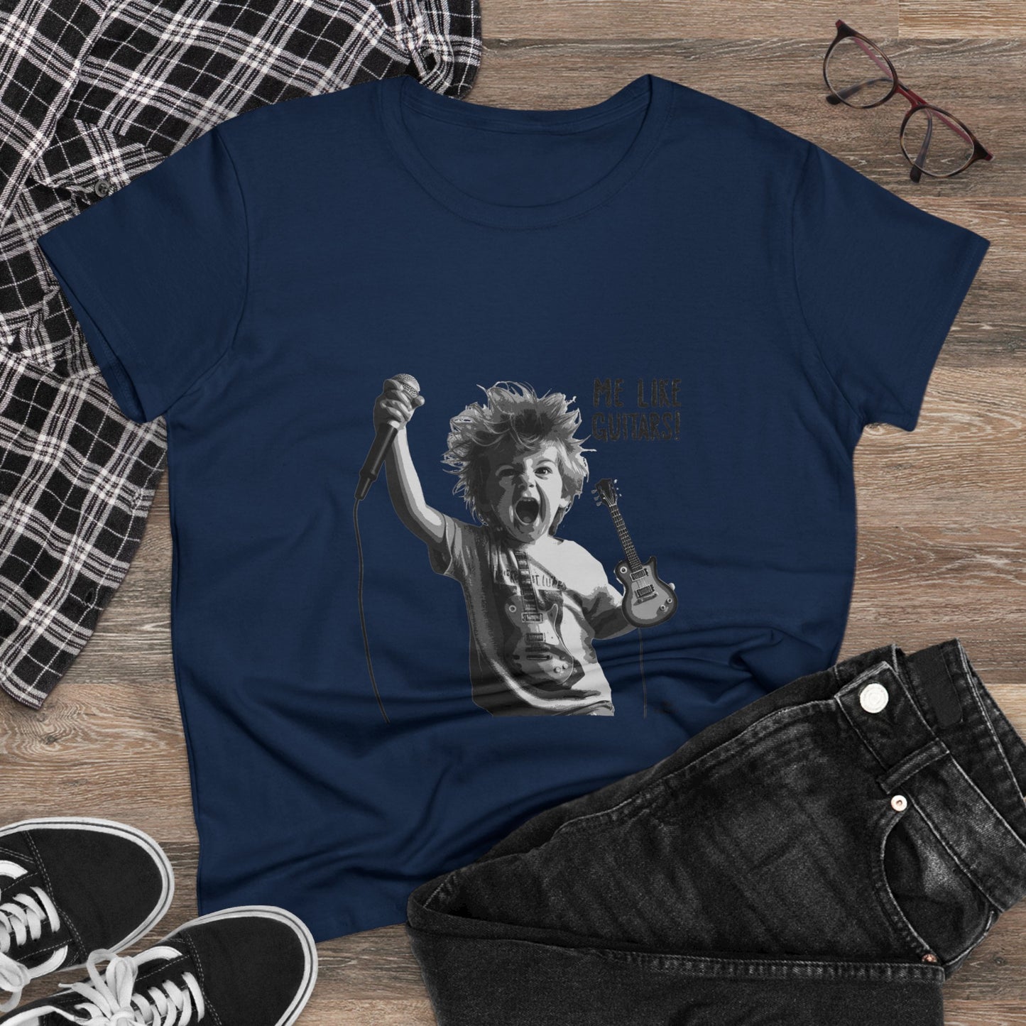 Me Like Guitars! - Women's Cotton Tee - Punk #2