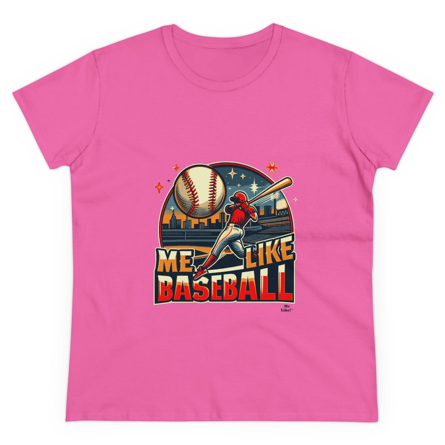 Me Like Baseball! - Women's Heavy Cotton Tee - (Baseball #1)