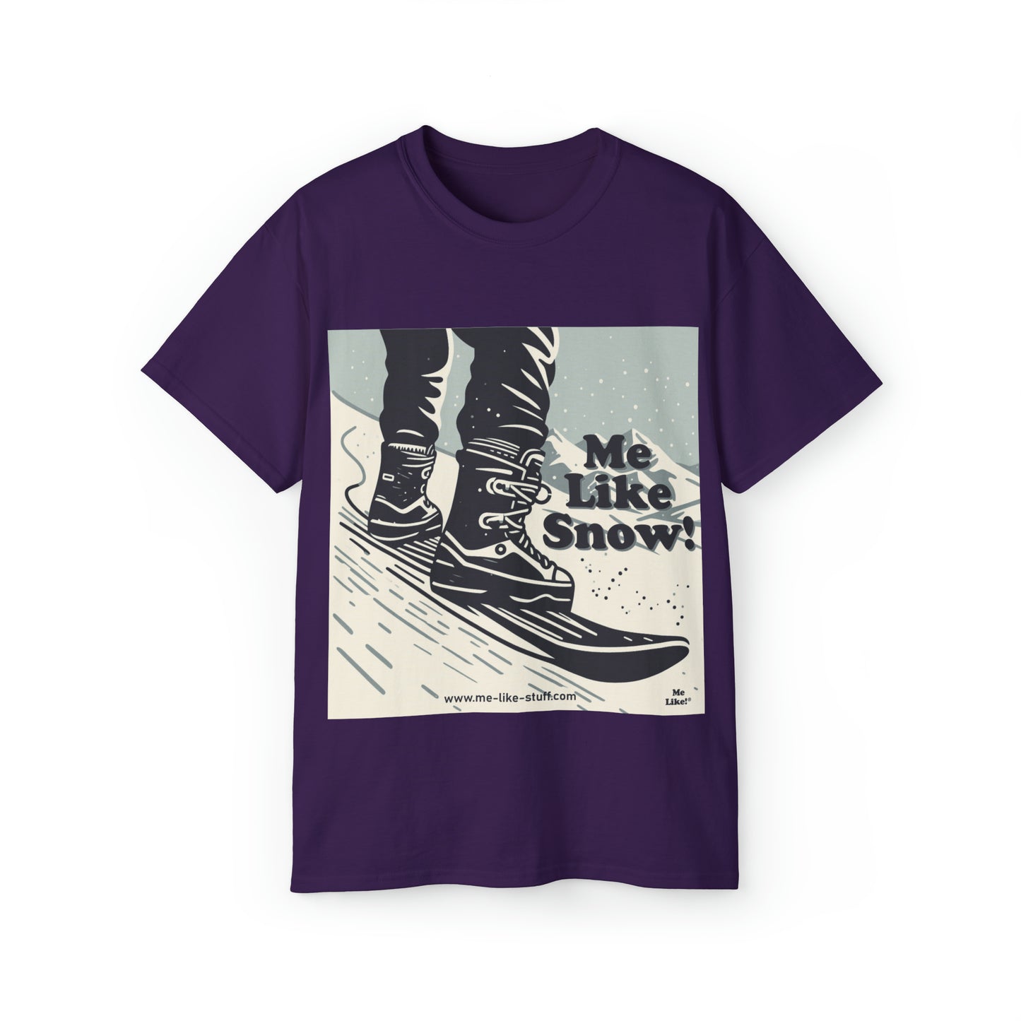 Unisex Ultra Cotton Tee - Me Like Snow! (Snowboard #1)