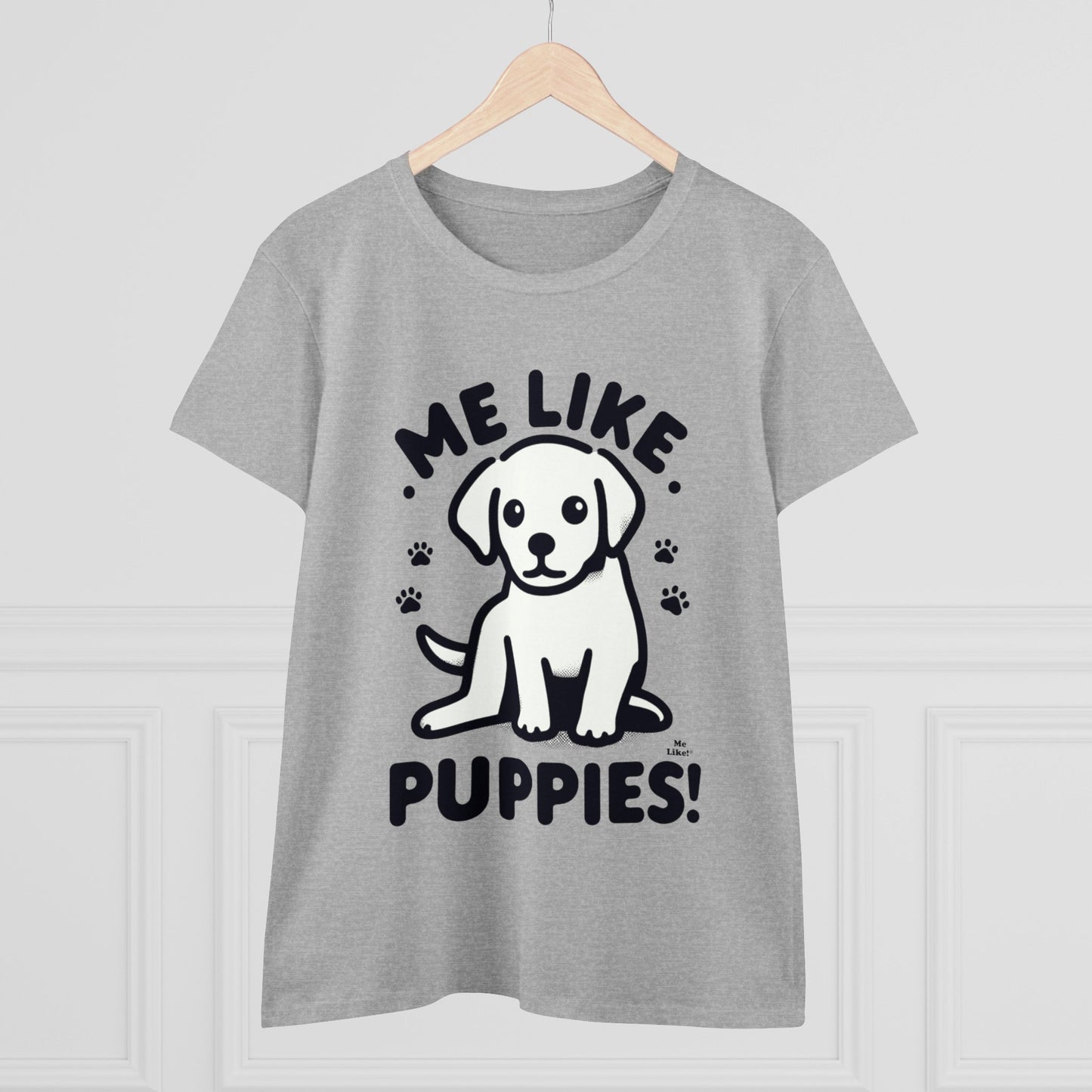 Me Like Puppies! - Women's Heavy Cotton Tee - (#3)