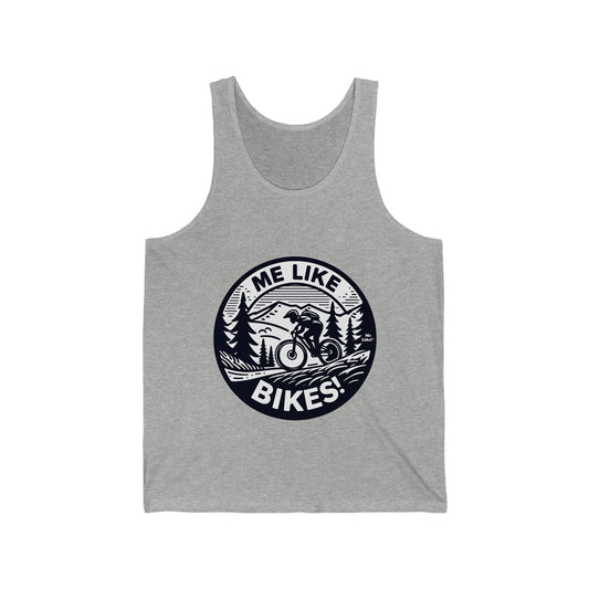 Me Like Bikes! - Unisex Jersey Tank - (Mountain Bike #4)