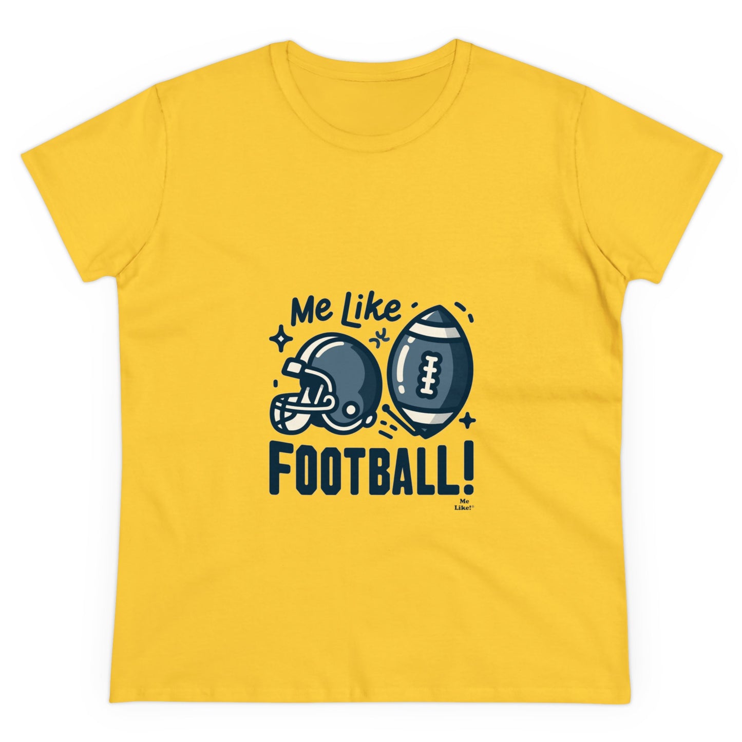 Me Like Football! - Women's Heavy Cotton Tee - (Football #3)