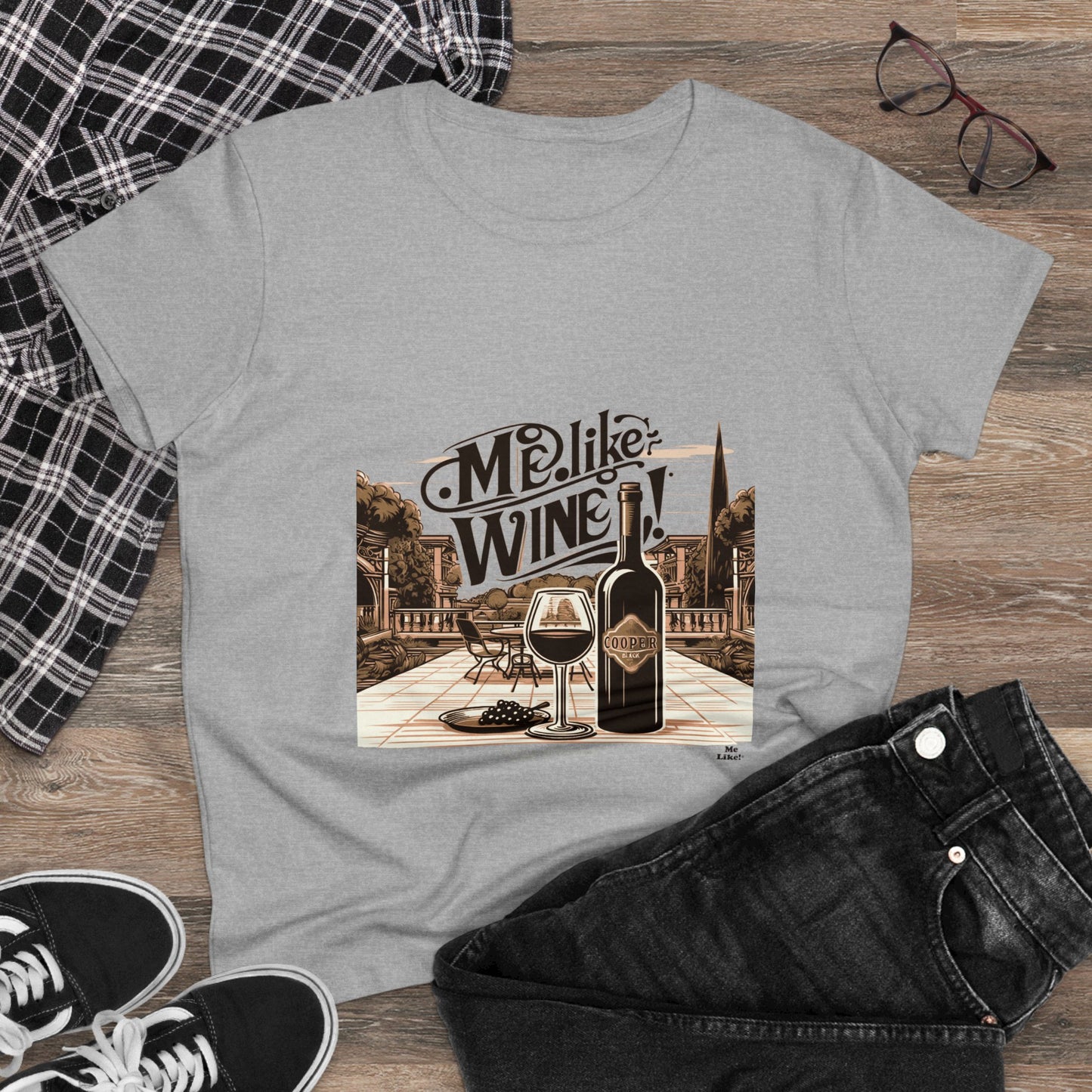 Women's Heavy Cotton Tee - Me Like Wine! (#4)