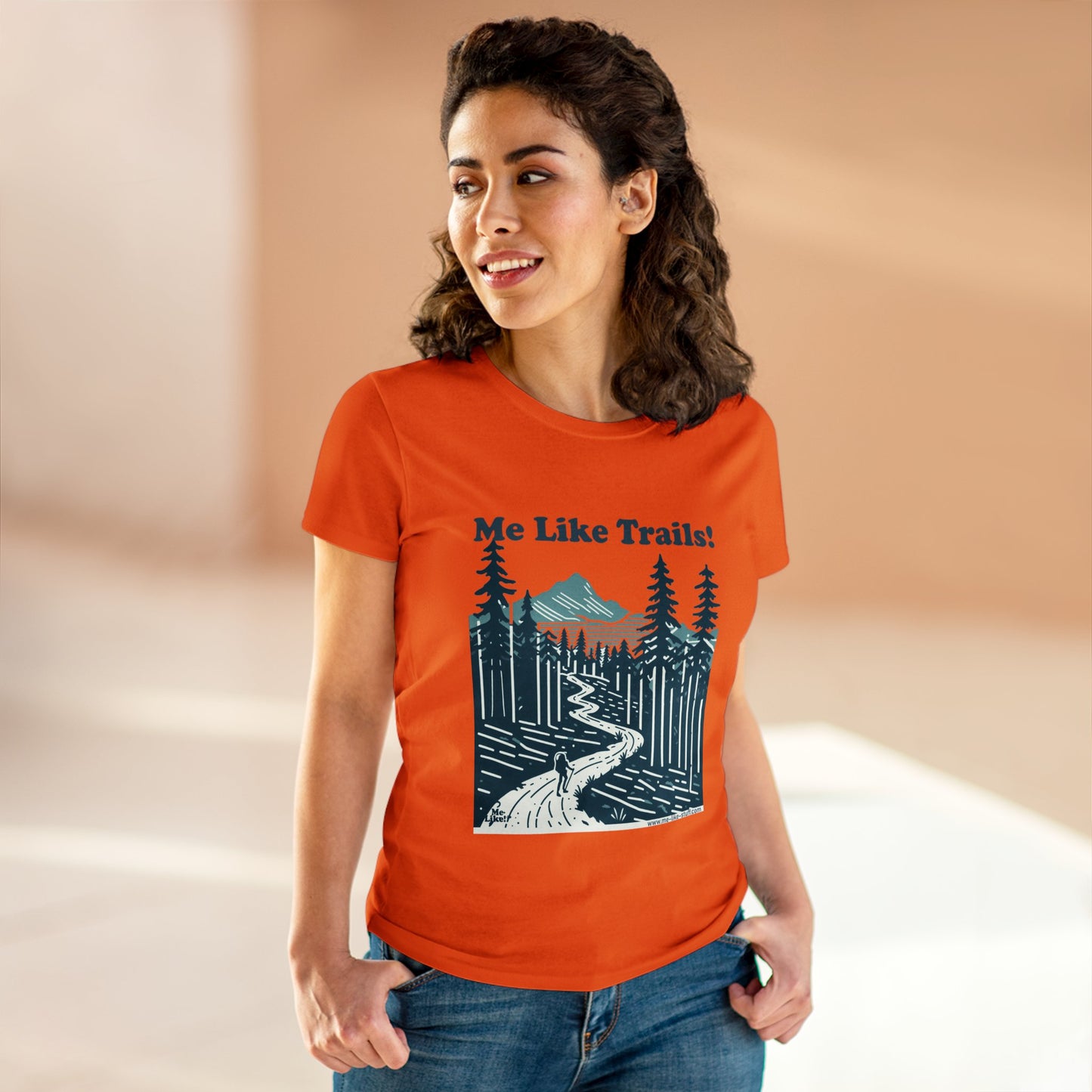 Women's Heavy Cotton Tee - Me Like Trails! (#2)